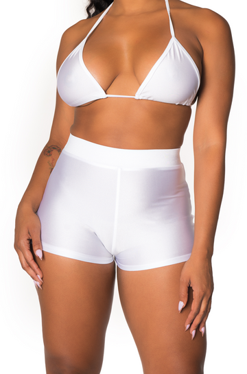 Pantalones cortos blancos de cintura alta